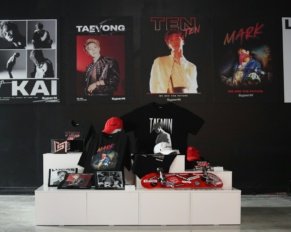 a display of clothing and accessories in a store